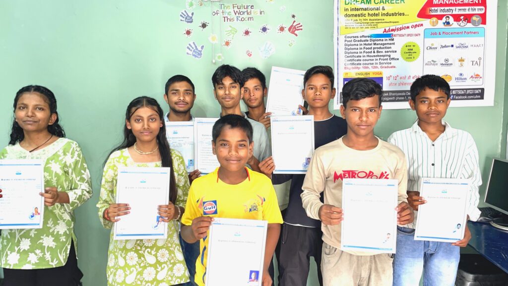 iict ranipokhari student image all student on stand and hold a cetificate in hand